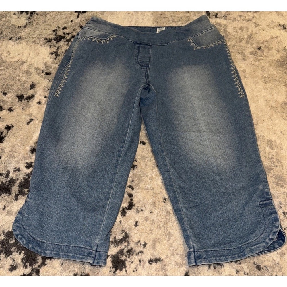 Westbound Capri Jeans Pull On Womens Size 8P 8 Petite Blue